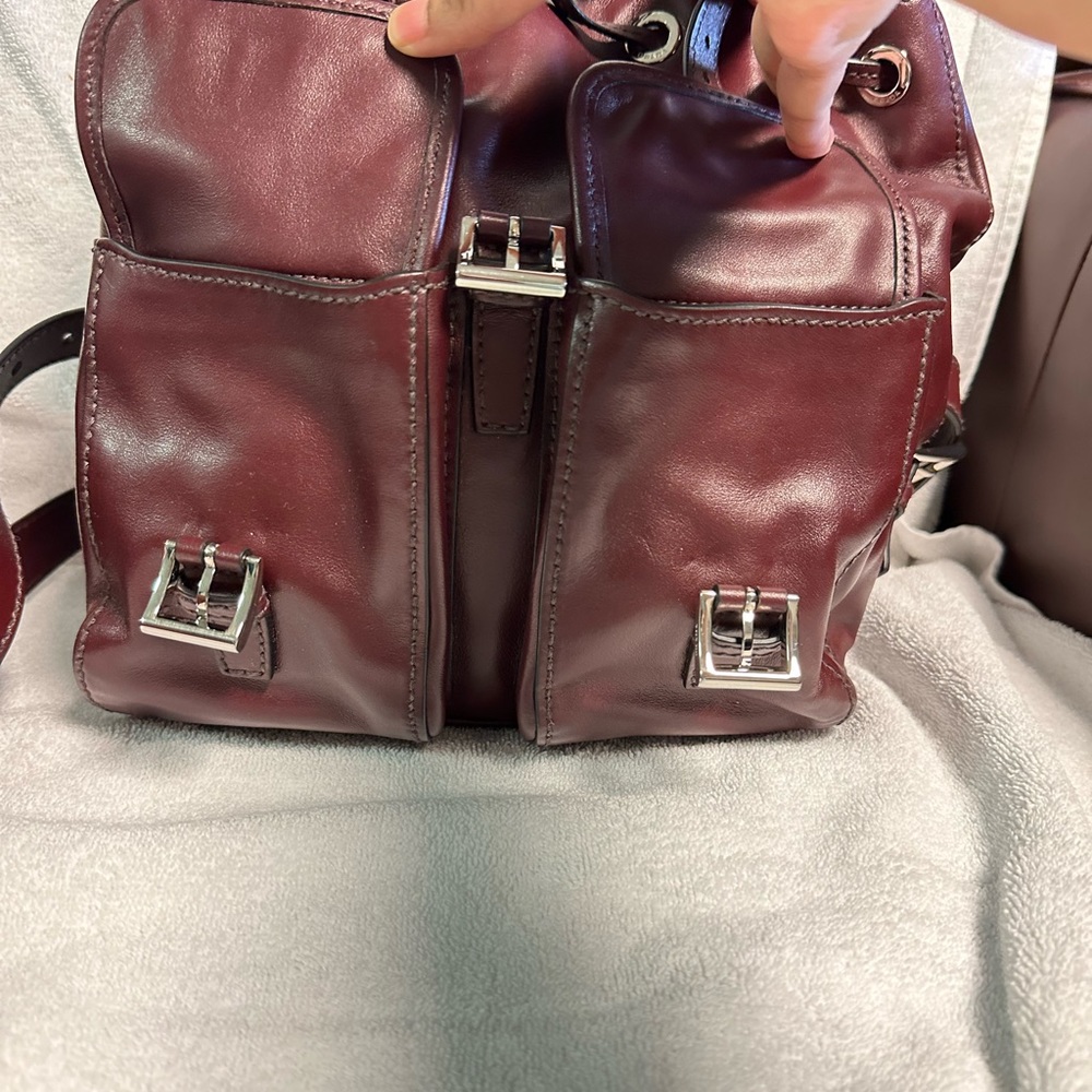 Prada Burgundy Leather Backpack - Picture 5 of 16
